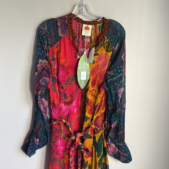 NEW FARM RIO Mixed Prints Button Down Maxi Dress In Mix Print Large - Picture 5 of 16